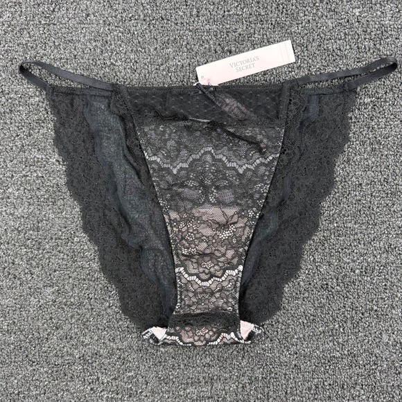Victoria's Secret Other - Victoria's Secret Black Lace Mesh Bikini Panty XL NWT